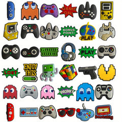 36pcs Game Pattern Shoe Charms For Sandals - Shoe Decorations Accessories