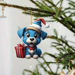 Cartoon Dog Car Rearview Mirror Pendant Christmas Tree Backpack Decoration