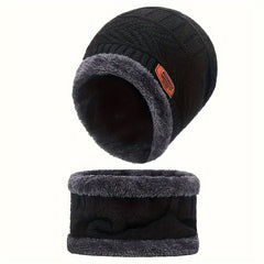 Winter Beanie Hat & Scarf Set Velvet Thickened Warm Knitted Hat