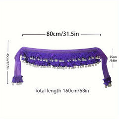 Sparkling Coins Belly Dance Hip Scarf Wrap Costume for Women
