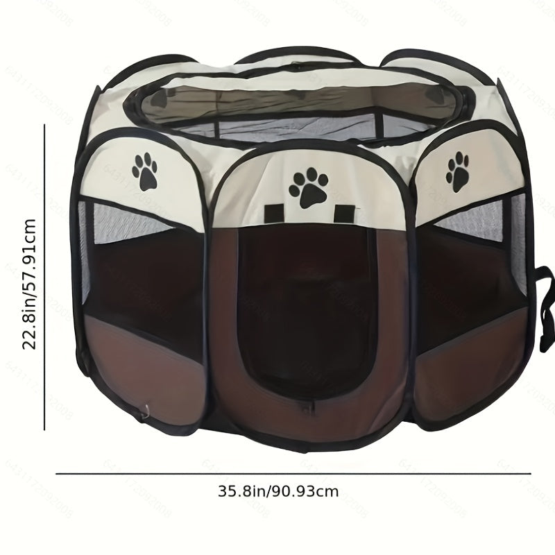 Foldable Waterproof Pet Playpen With Shade