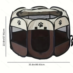 Foldable Waterproof Pet Playpen With Shade