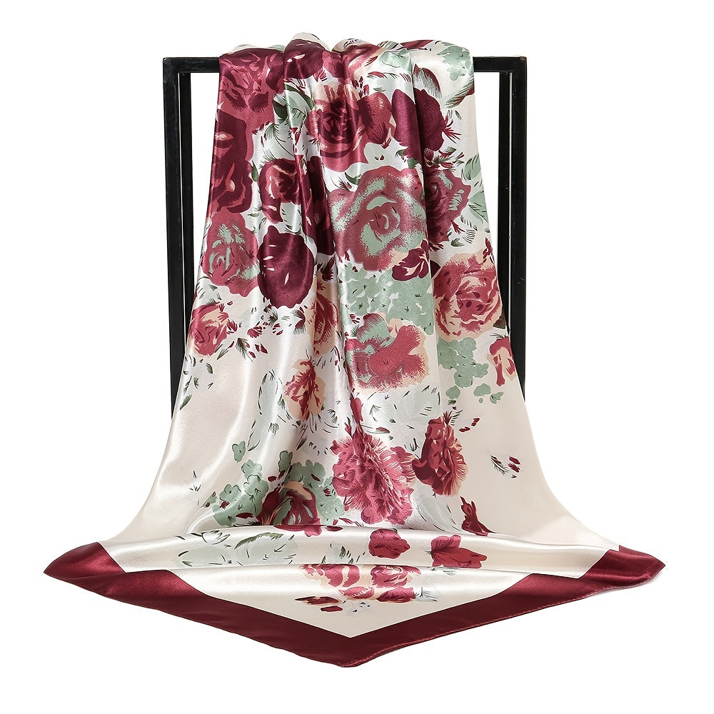 Women's Square Scarf Print Bandana Silk Neck Scarf Head Wraps Shawl