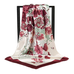 Women's Square Scarf Print Bandana Silk Neck Scarf Head Wraps Shawl