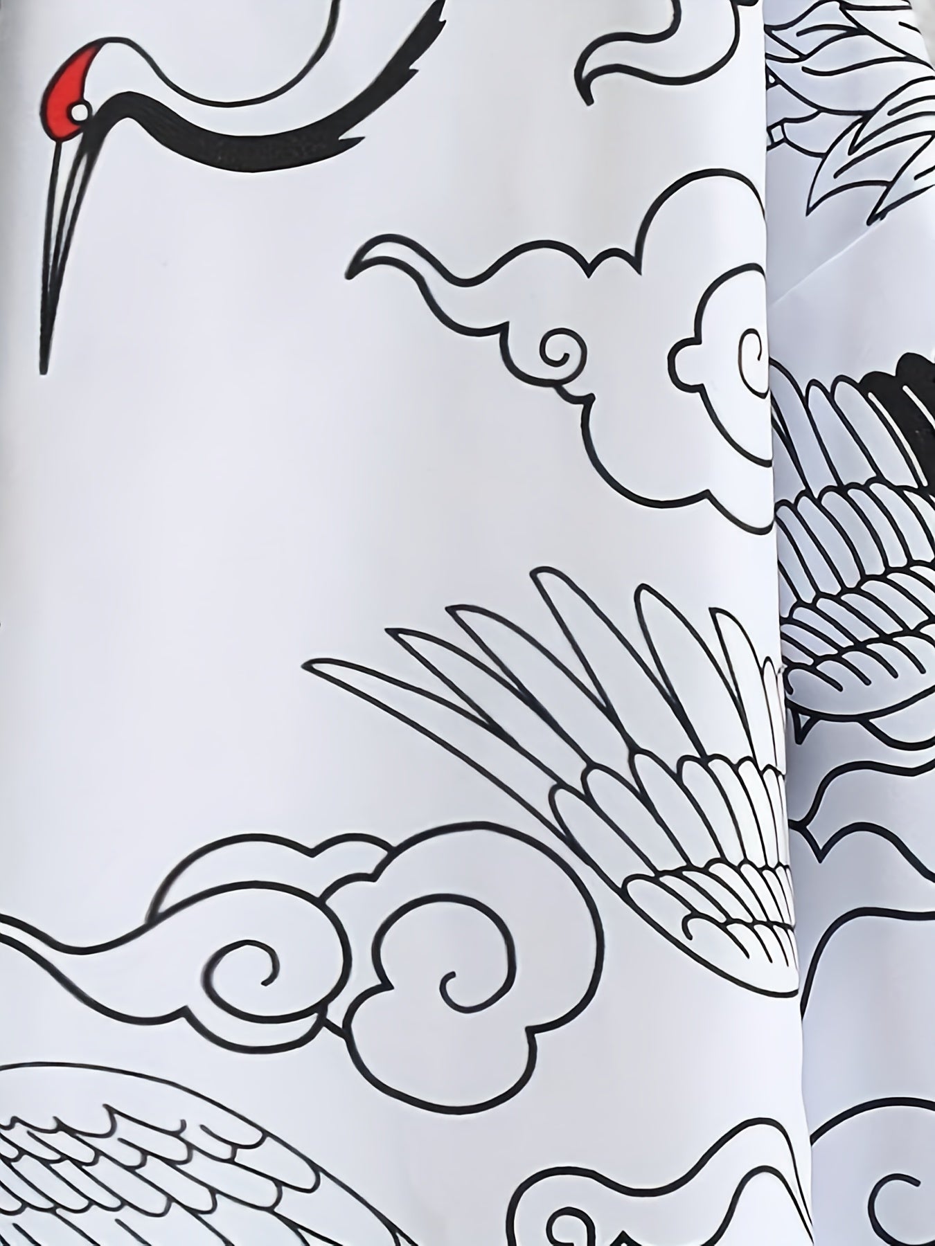 Men's Paisley & Japanese Letter Print Kimono Style Shirt