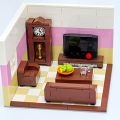 Mini Living Room Set Sofa Table Clock Home Decor Display Desktop Ornament