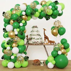134pcs Jungle Balloons Garland Kit Dinosaur Party Decor