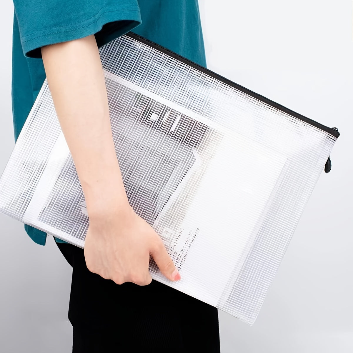 5pcs Mesh Zipper File Bag A3 Size Waterproof Zipper Bag A4 A5 Size
