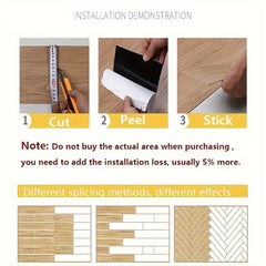 8pcs Wood PVC Floor Tile Peel And Stick Classic Wood Grain Self Adhesive