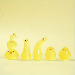 5pcs Luminous Chicken Decoration Resin Micro Landscape Ornament DIY Funny