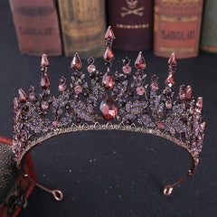 Vintage Rhinestone Crown Baroque Tiara Wedding Hair Accessories