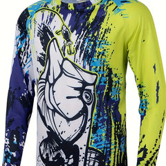 Men's Abstract Full Body Pattern Long Sleeve T-Shirt Anti UV Sunscreen