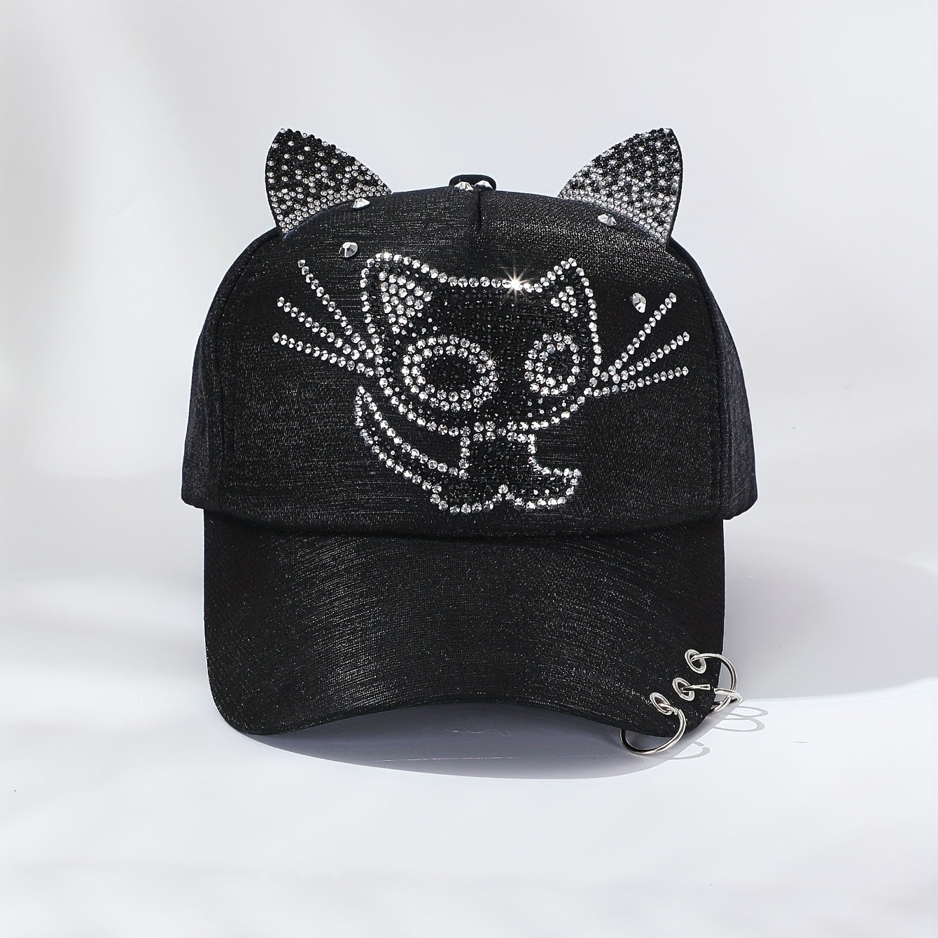 Rhinestone Cat Ears Baseball Cap Sun Hat Cartoon Lightweight Golf Dad Hat