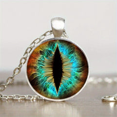 Vintage Round Eye Pendant Necklace Holiday Gift