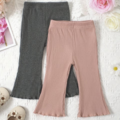Ruffle Trim Flared Pants 2pcs Set