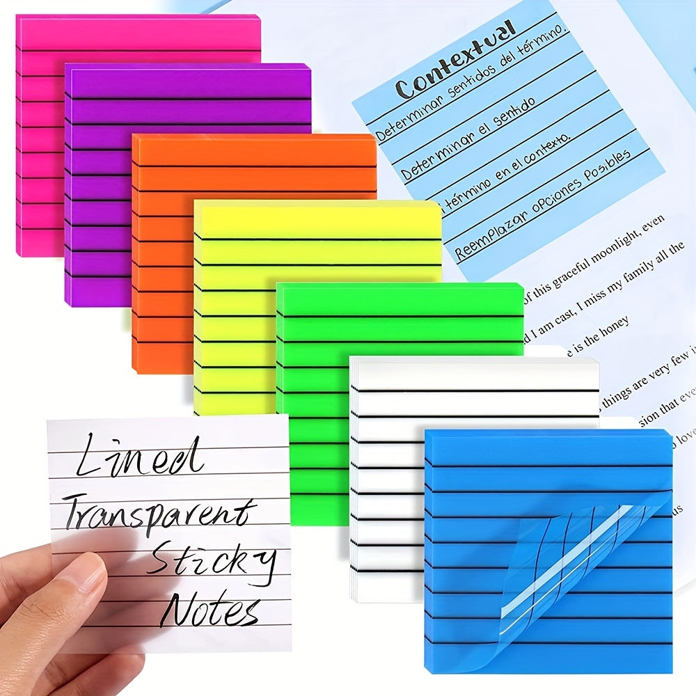 7pcs Sticky Notes Lined Self Adhesive Note Pads 50 Pages Each