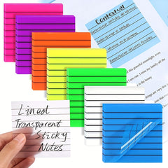 7pcs Sticky Notes Lined Self Adhesive Note Pads 50 Pages Each