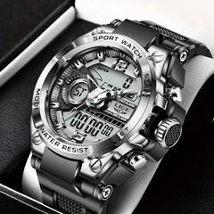 LIGE Boy's Digital Military Watch 50m Waterproof LED Quartz Student Sport Watch