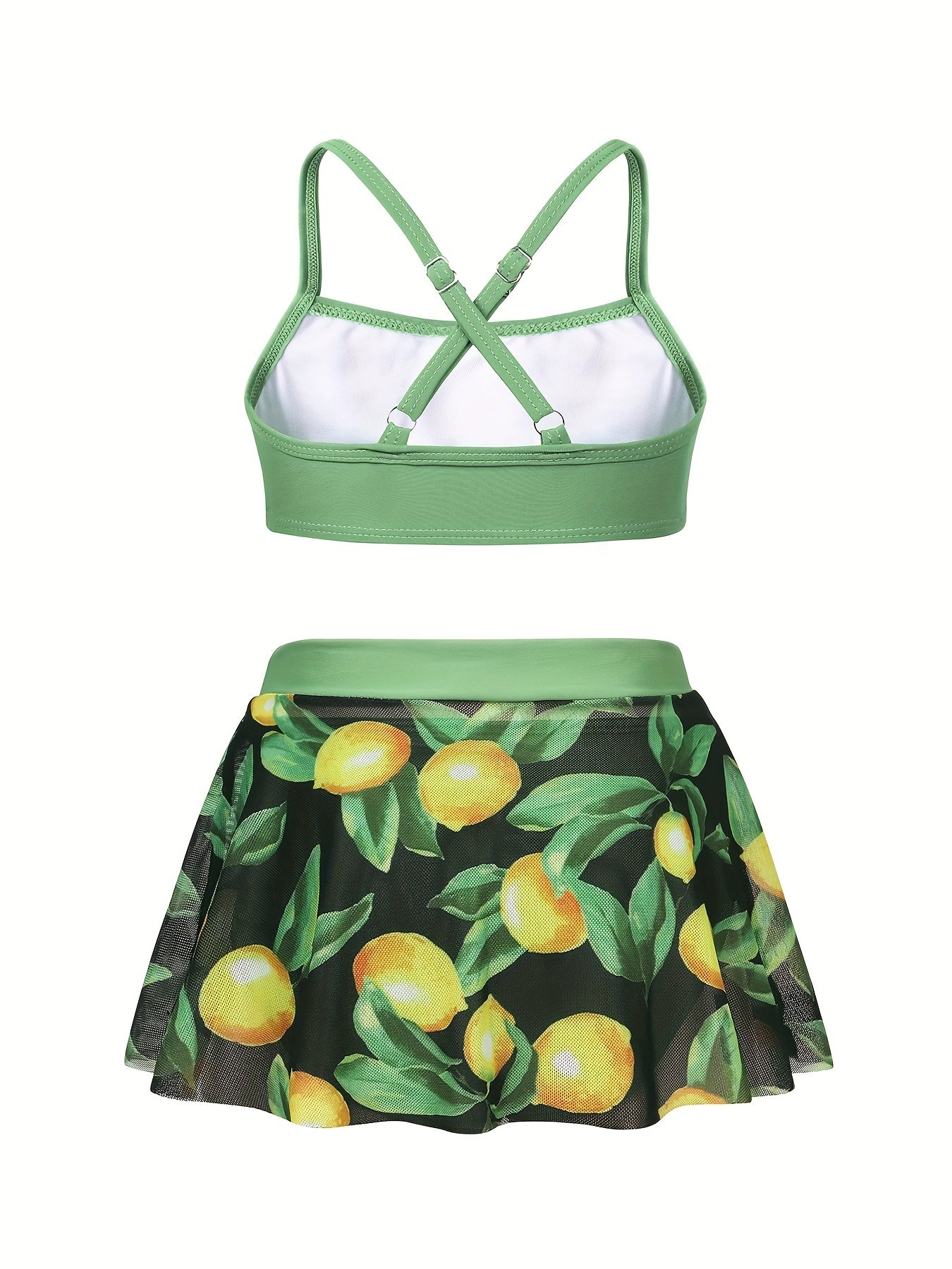 3pcs Girls Trim Bikini Tankini Swimsuit Beach Clothes Bathing Suits