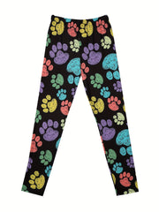 Kid Girls Claws Print Leggings Slim Fit Stretchy Casual Tight Pants