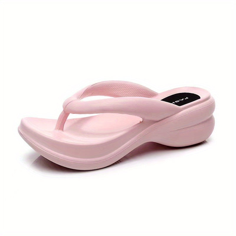 Women's Platform Flip Flops Casual Wedge Beach Shoes