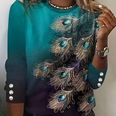 Abstract Print Crew Neck Sweatshirt