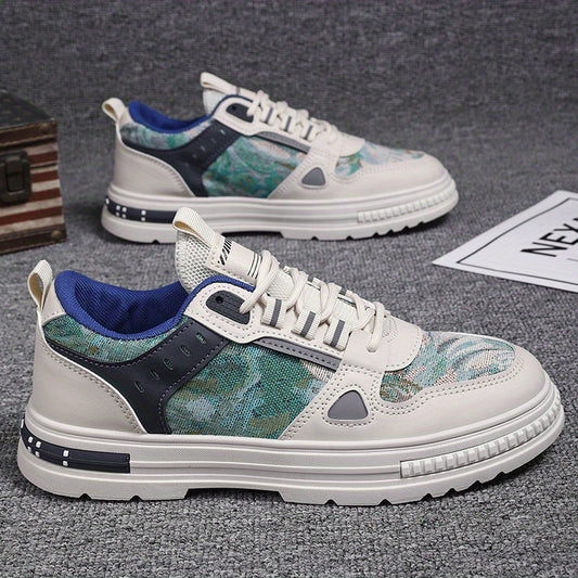 Men's Lace up Sneakers Graphic Pattern Skate Shoes Breathable