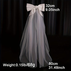 Bridal Veil Lace Tulle Wedding Bridal Veil +Bowknot