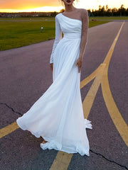 Solid Split Thigh Mesh Sleeve Maxi Party Dress