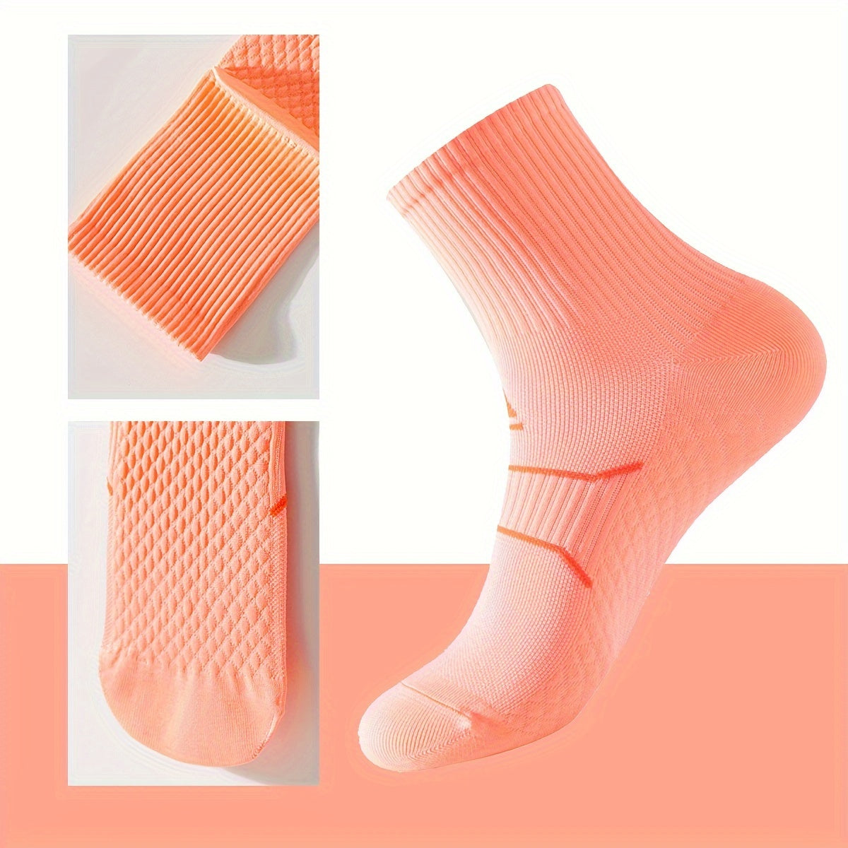 Men's Mid Crew Sport Non Slip Socks Nylon Blend Breathable Athletic Socks