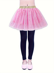 2pcs Sequin Tutu Skirt Leggings Set for Ballet Christmas Party Girls