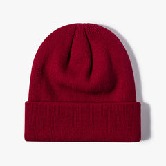 Street Knitted Hat Couple Models Warm Solid Outdoor Beanie