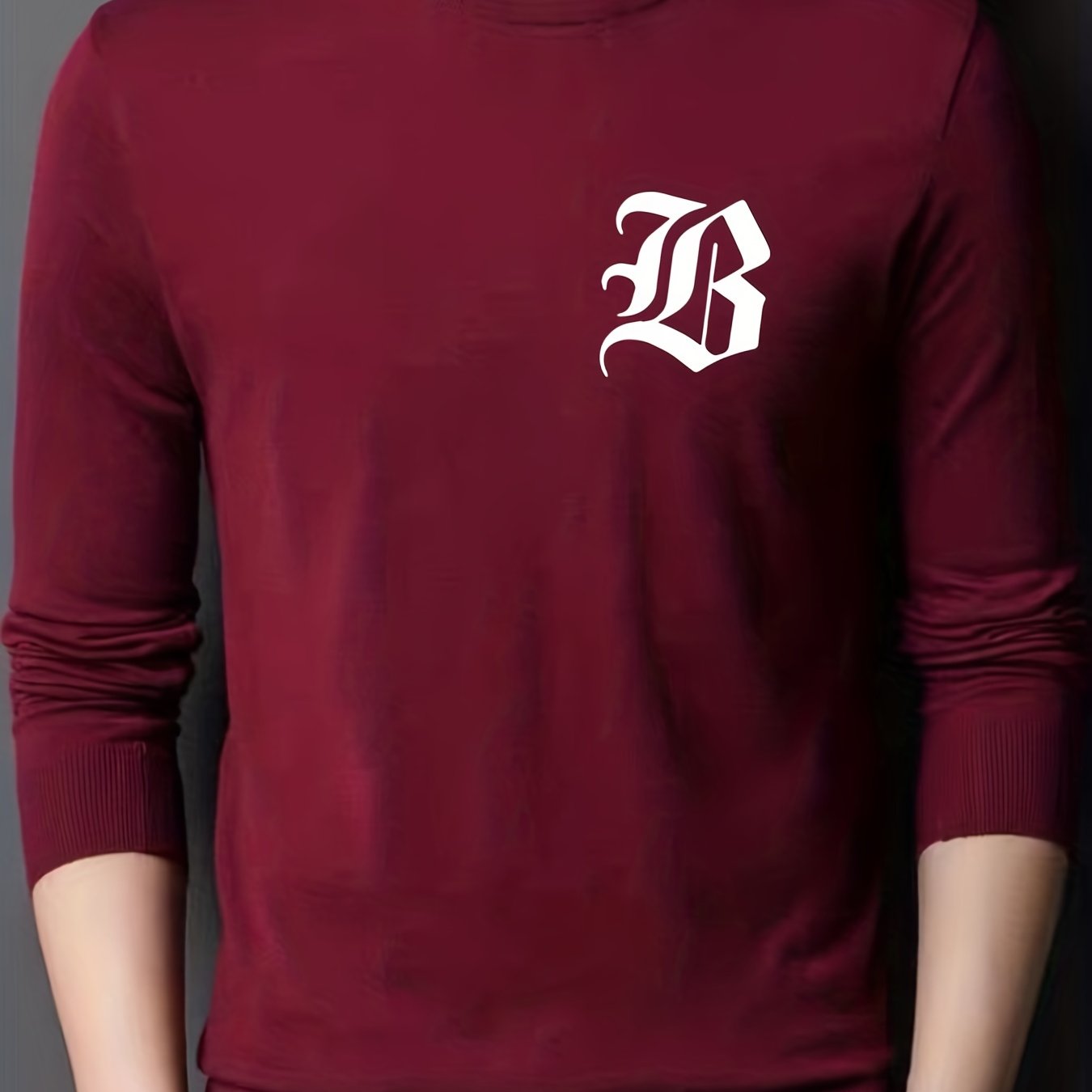 Men's Crew Neck Knitted Sweater, Warm Mid Stretch Pullover for Fall Winter