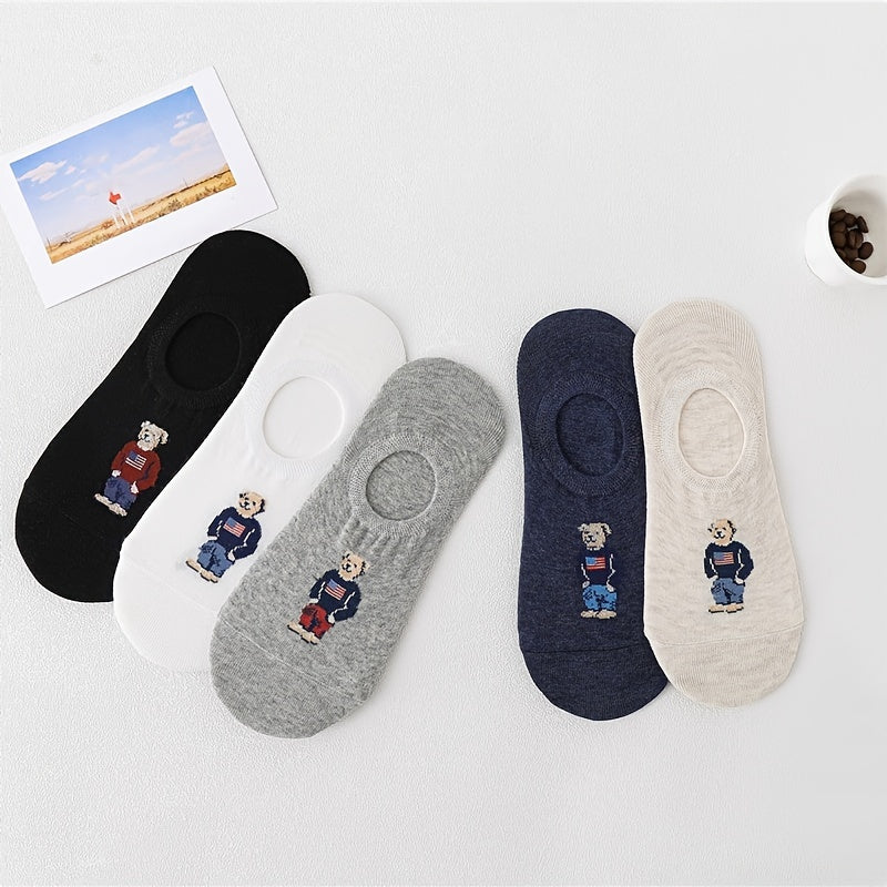 5 Pairs Cartoon Anime Short Socks Non-slip Low Cut Ankle Stockings