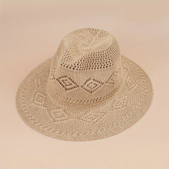 Western Cowboy Jazz Straw Hat Men Women Sun Protection Beach Hat