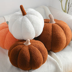 3D Fluffy Pumpkin Plush Pillow Realistic Animal Vibrant Colors for Halloween