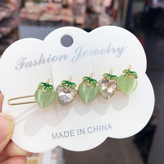 Crystal & Strawberry Hairpin Sweet Clip
