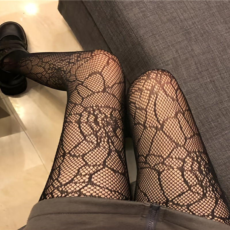High Waist Spiderweb Tights Sexy Hosiery