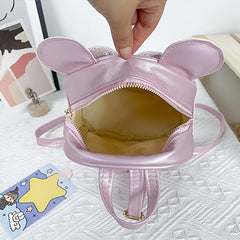 Kids Backpack Sequin Bow School Bag Ears Kindergarten Schoolbag