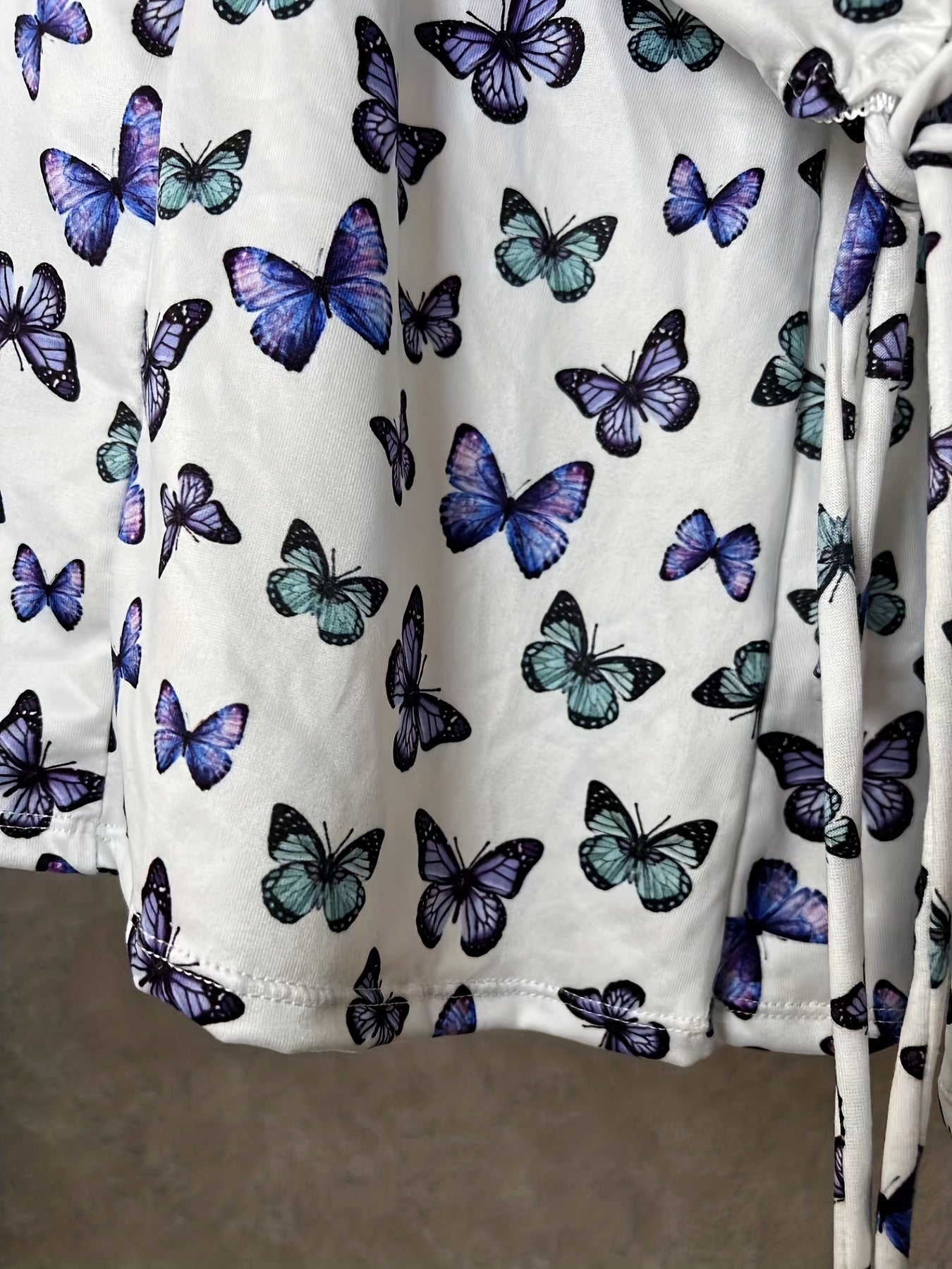 Butterfly Print Halter Neck Backless Loungewear Dress