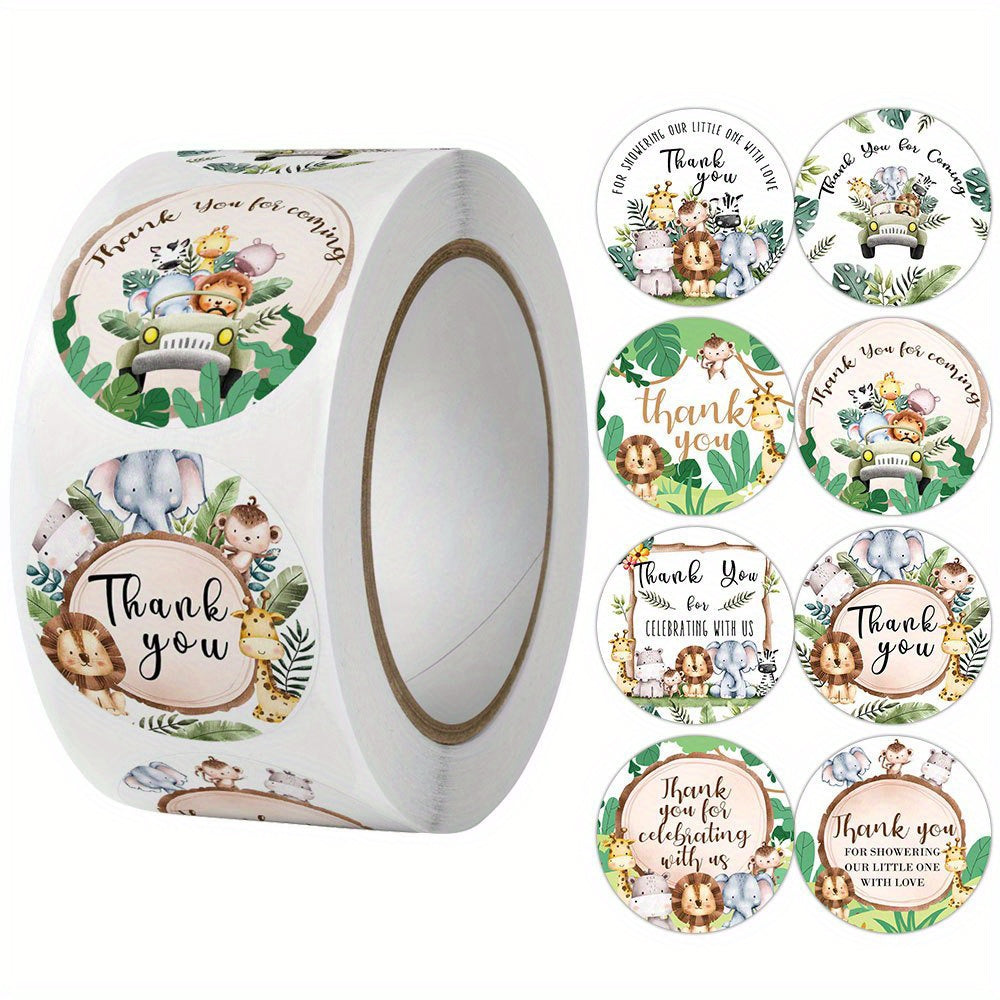 500pcs Children's Cartoon Stickers Holiday Decoration Thank You Adhesive Label