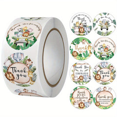 500pcs Children's Cartoon Stickers Holiday Decoration Thank You Adhesive Label