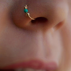 Turquoise Wrapped Nose Ring Body Piercing Jewelry