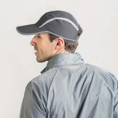 Foldable Mesh Sports Hat with Reflective Stripes for Men