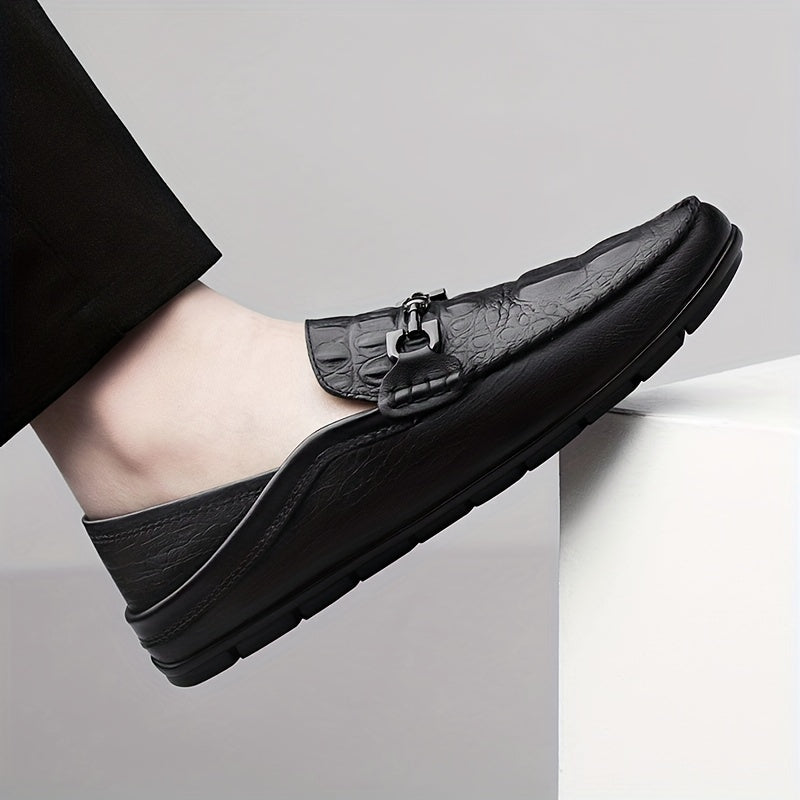 Men's Comfy Crocodile Horsebit Loafers Smart Casual Shoes