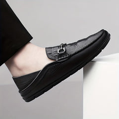 Men's Comfy Crocodile Horsebit Loafers Smart Casual Shoes