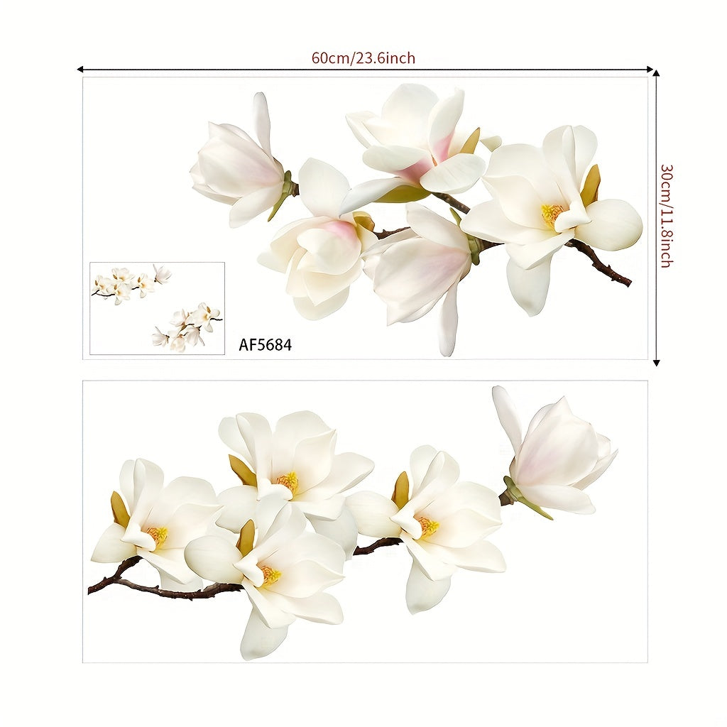2pcs Orchid Wall Stickers PVC Self Adhesive Removable Living Room Bedroom
