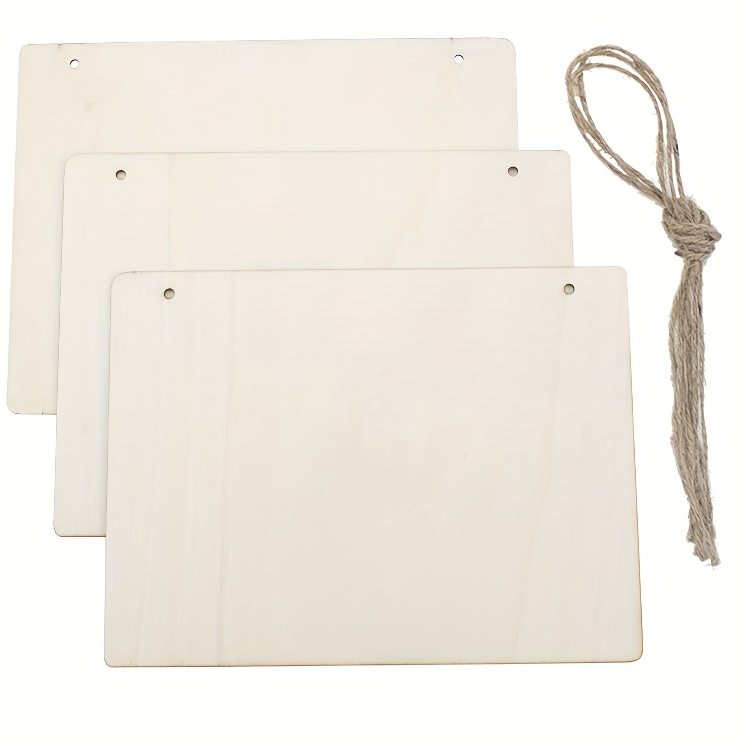 3pcs Blank Wooden Signs With Crafts Hanging Boards 23.9x6.5 Inches