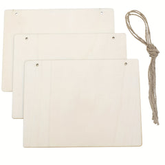 3pcs Blank Wooden Signs With Crafts Hanging Boards 23.9x6.5 Inches