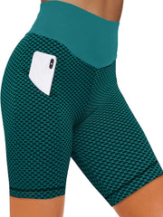 Mesh High Waist Butt Lifting Shorts With Pockets for Fitness Yoga